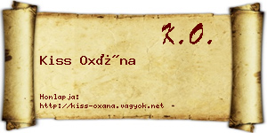 Kiss Oxána névjegykártya